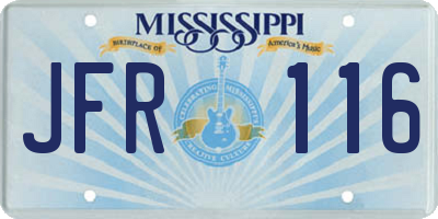 MS license plate JFR116