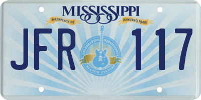 MS license plate JFR117