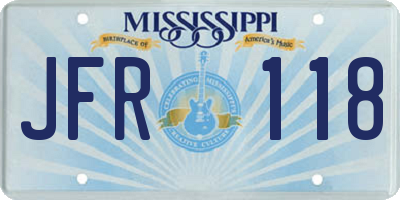 MS license plate JFR118