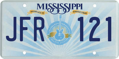 MS license plate JFR121
