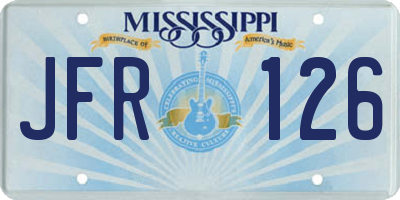 MS license plate JFR126