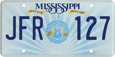 MS license plate JFR127
