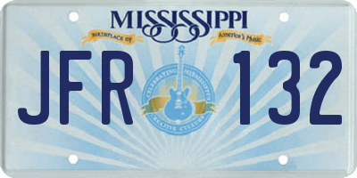 MS license plate JFR132