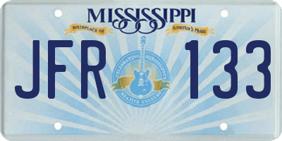 MS license plate JFR133