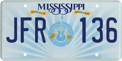MS license plate JFR136