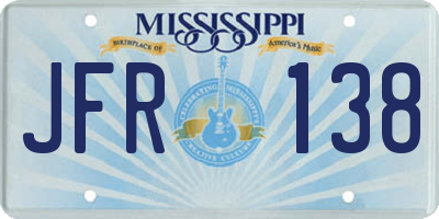 MS license plate JFR138