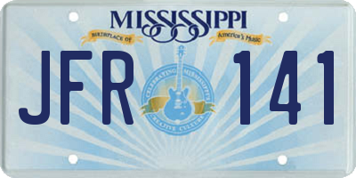 MS license plate JFR141