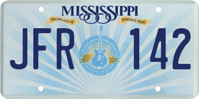 MS license plate JFR142