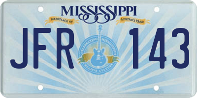 MS license plate JFR143