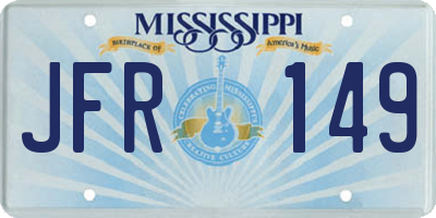 MS license plate JFR149