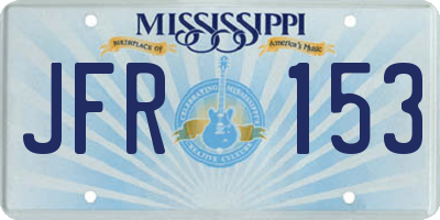 MS license plate JFR153