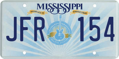 MS license plate JFR154