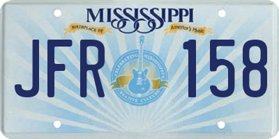 MS license plate JFR158