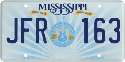 MS license plate JFR163