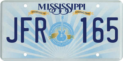 MS license plate JFR165