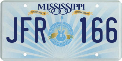 MS license plate JFR166