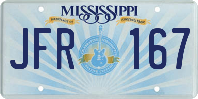 MS license plate JFR167