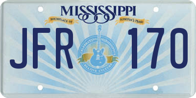 MS license plate JFR170