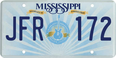 MS license plate JFR172