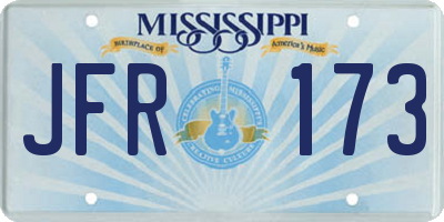 MS license plate JFR173