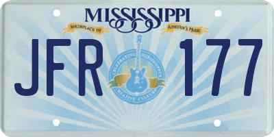 MS license plate JFR177