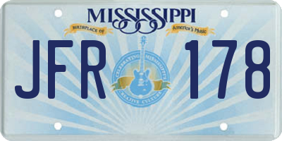 MS license plate JFR178