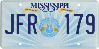 MS license plate JFR179