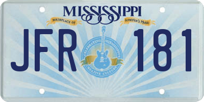 MS license plate JFR181
