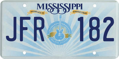 MS license plate JFR182