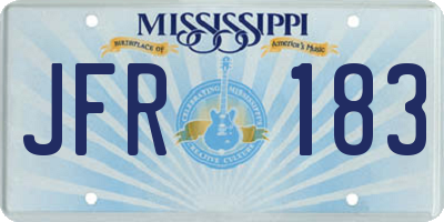 MS license plate JFR183