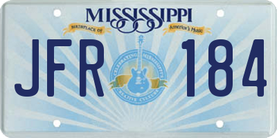 MS license plate JFR184
