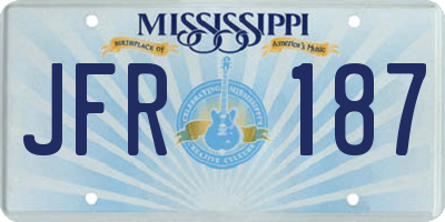 MS license plate JFR187