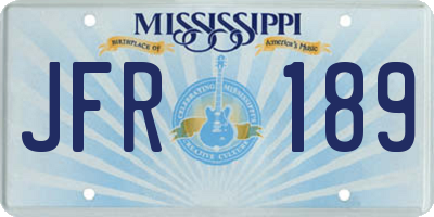 MS license plate JFR189