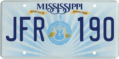 MS license plate JFR190