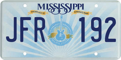MS license plate JFR192