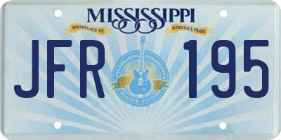 MS license plate JFR195