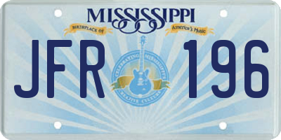 MS license plate JFR196