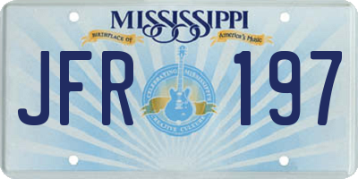 MS license plate JFR197
