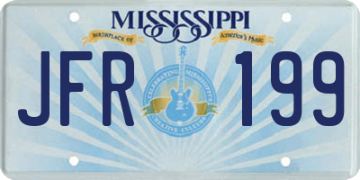 MS license plate JFR199