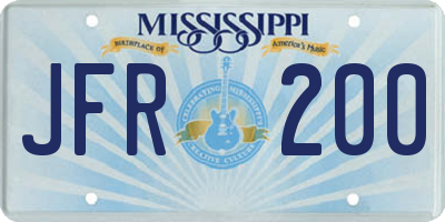 MS license plate JFR200