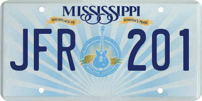MS license plate JFR201