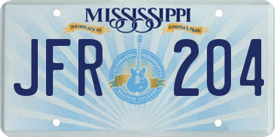 MS license plate JFR204