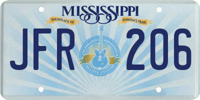 MS license plate JFR206