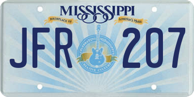 MS license plate JFR207