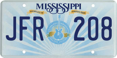 MS license plate JFR208