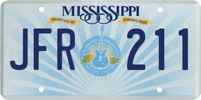 MS license plate JFR211
