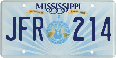 MS license plate JFR214