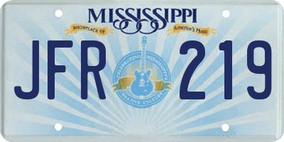 MS license plate JFR219