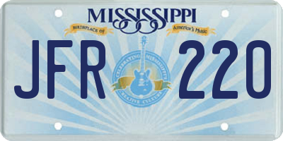 MS license plate JFR220