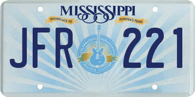 MS license plate JFR221